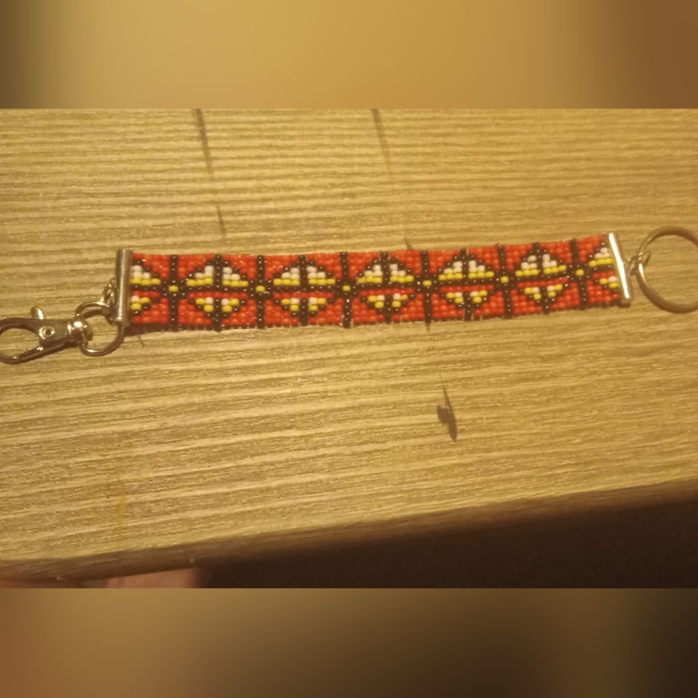 Vibrant Beaded Keychain